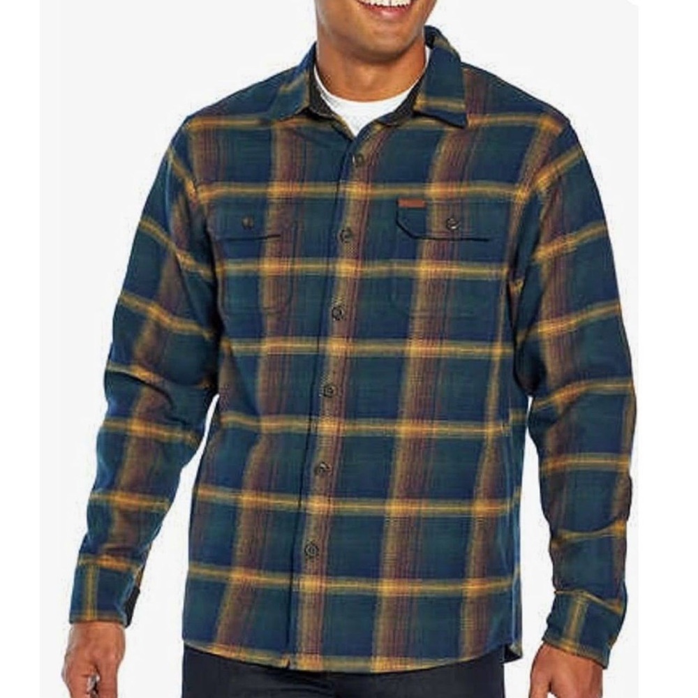 Orvis Men’s Heavyweight Double Brushed Flannel Plaid Shirt Jacket R7